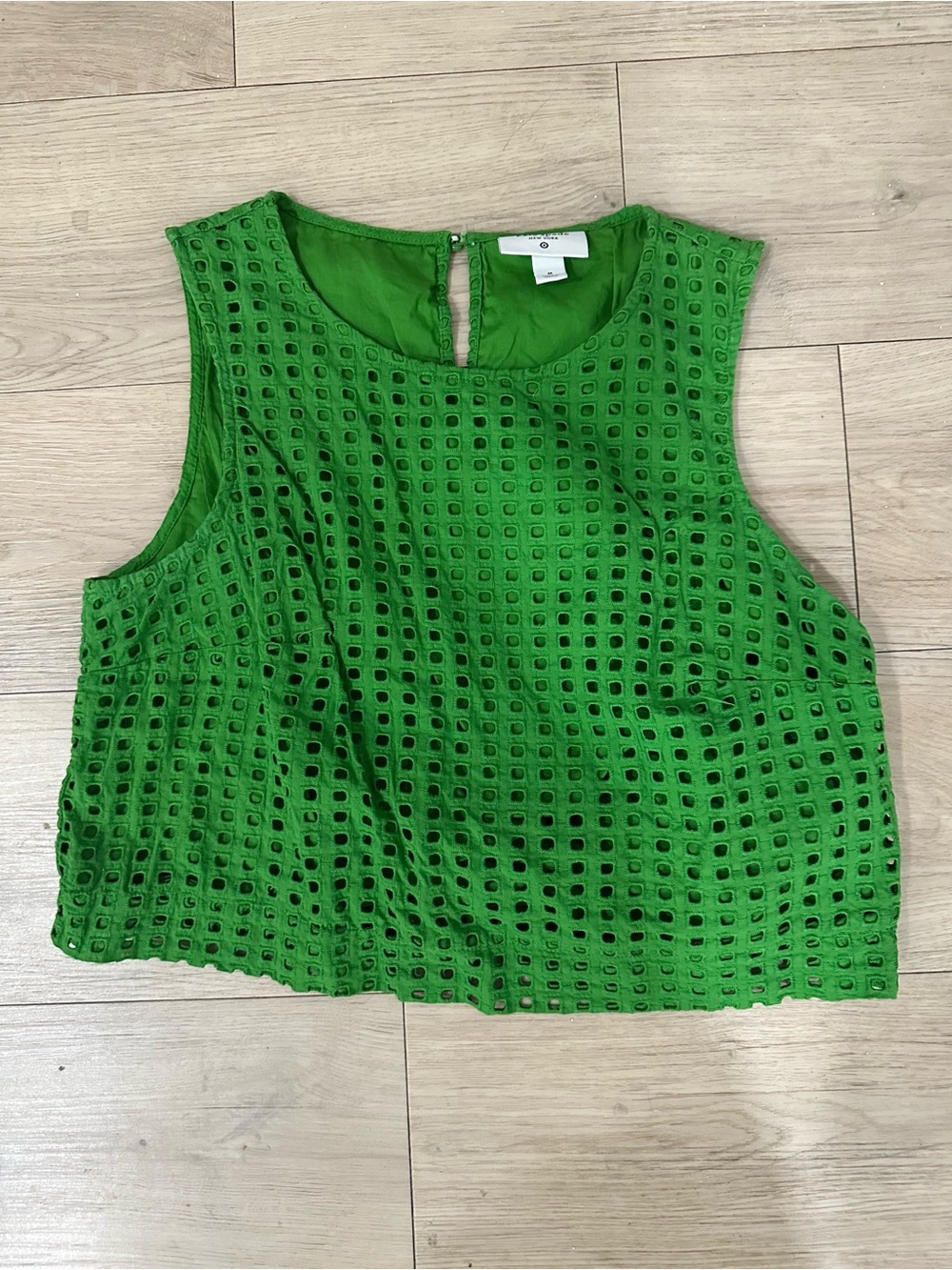 Green Eyelet Sleeveless Camisole